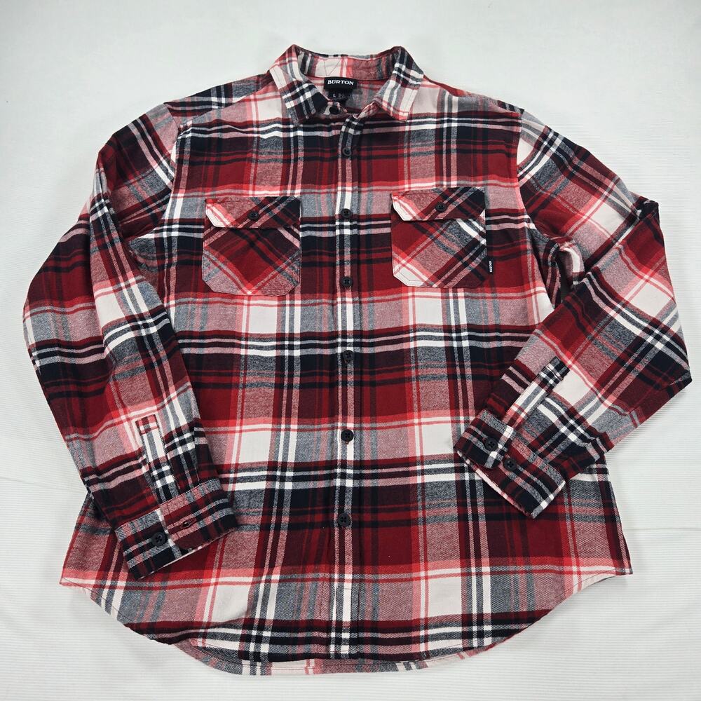 Burton Long Sleeve Button Up Red‎ Plaid Brighton Flannel Men's Size Large